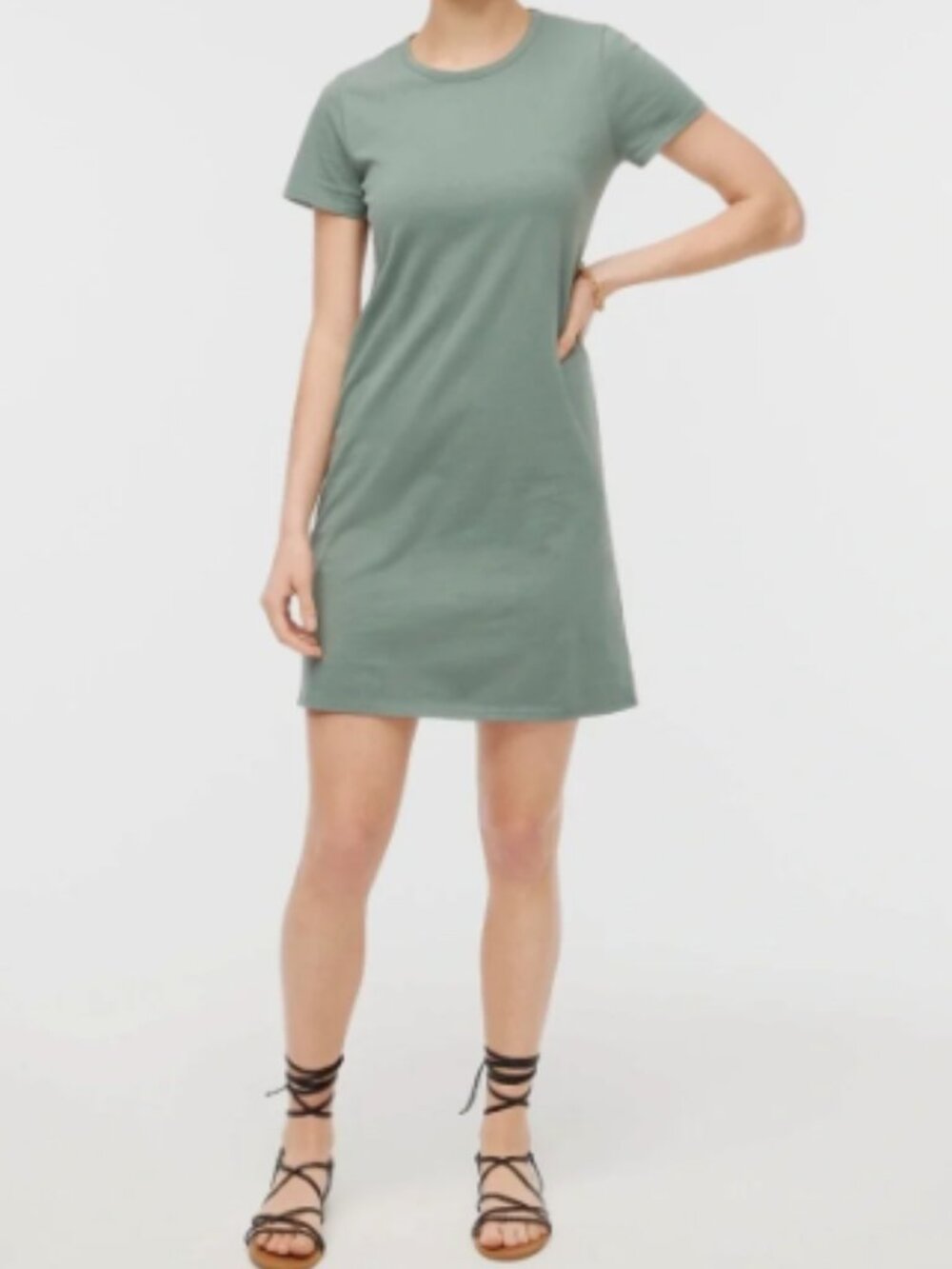 J. Crew Factory Women’s Size Medium Short Sleeve T-Shirt Dress Green Crewneck
